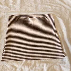 Striped Brown and White Women's Skirt